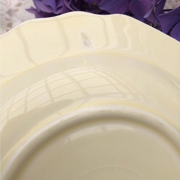 1930s W.S. George Teacup and Saucer Set LIDO Canarytone Silver Edge Trim - Picture 5 of 14